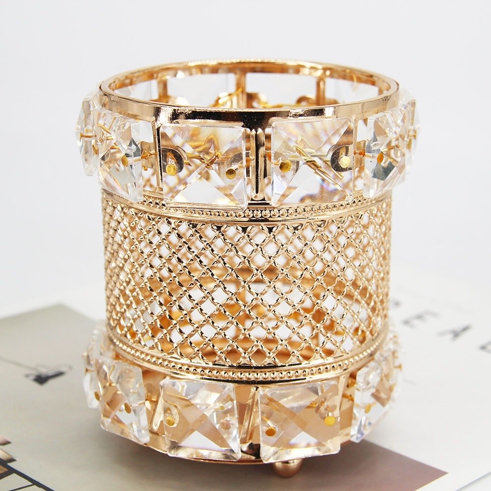Gold Makeup Brush Holder Organ - огляд і ціна Luxury Skincare And Makeup Brands